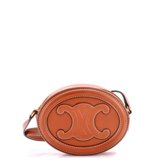 Celine Triomphe Oval Crossbody Bag Leather Mini