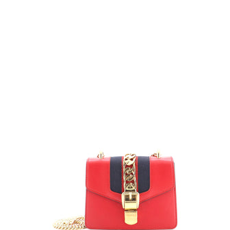 Gucci Sylvie Chain Shoulder Bag Leather Mini