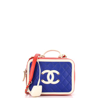 Chanel Filigree Vanity Case Quilted Caviar Medium