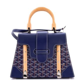 Goyard Saigon Top Handle Bag Coated Canvas with Leather PM
