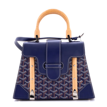 Goyard Saigon Top Handle Bag Coated Canvas with Leather PM