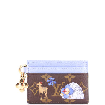 Louis Vuitton LV Charms Card Holder Limited Edition Christmas Animation Monogram Canvas