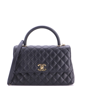 Chanel Coco Top Handle Bag Quilted Caviar Medium