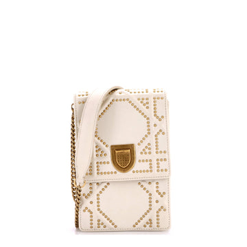 Christian Dior Diorama Vertical Clutch on Chain Studded Leather