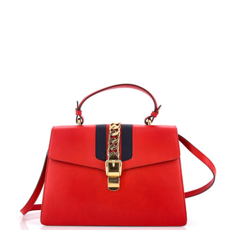 Gucci Sylvie Top Handle Bag Leather Large