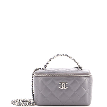 Chanel Top Handle Vanity Case with Chain Quilted Lambskin with Crystals Small