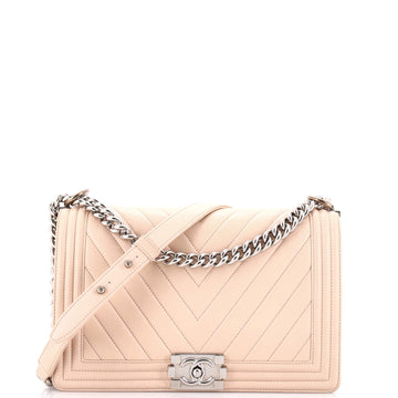 Chanel Boy Flap Bag Chevron Calfskin New Medium