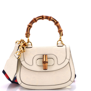 Gucci Bamboo 1947 Top Handle Bag Jumbo GG Canvas Mini