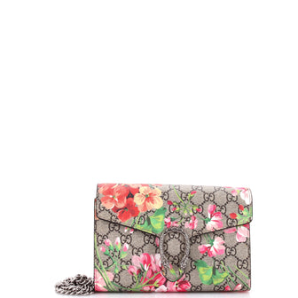 Gucci Dionysus Chain Wallet Blooms Print GG Coated Canvas Small