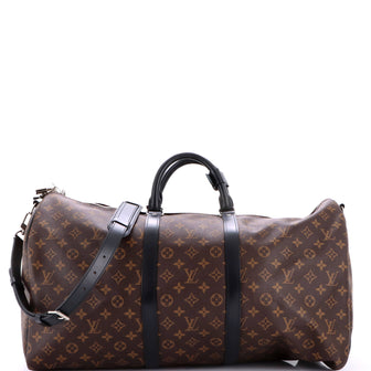 Louis Vuitton Keepall Bandouliere Bag Macassar Monogram Canvas 55