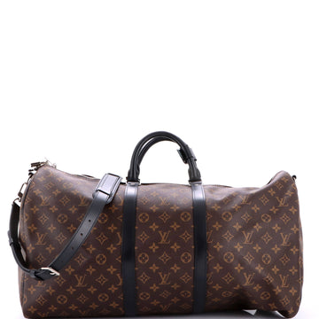 Louis Vuitton Keepall Bandouliere Bag Macassar Monogram Canvas 55