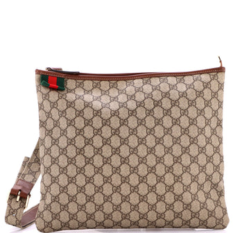 Gucci Web Loop Flat Messenger GG Coated Canvas Large