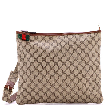 Gucci Web Loop Flat Messenger GG Coated Canvas Large