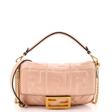 Fendi Baguette NM Bag Zucca Embossed Leather Mini