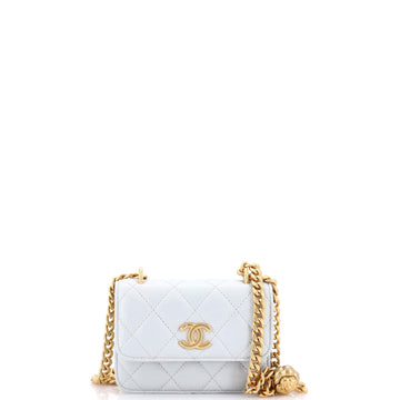 Chanel Sweet Camellia Flap Clutch with Chain Quilted Lambskin Mini
