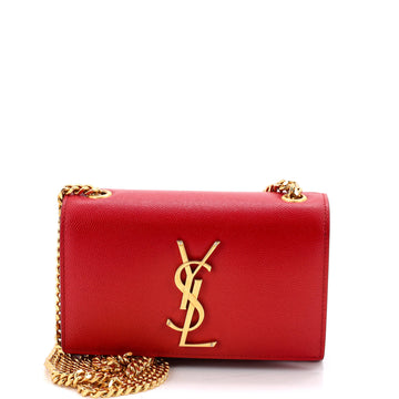 Saint Laurent Classic Monogram Crossbody Bag Grainy Leather Small
