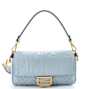 Fendi Baguette NM Bag Zucca Embossed Leather Medium