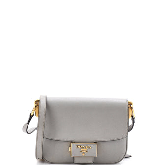 Prada Embleme Flap Bag Saffiano Leather Small