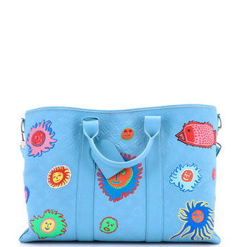 Louis Vuitton Weekend Tote Yayoi Kusama Faces Monogram Taurillon Leather