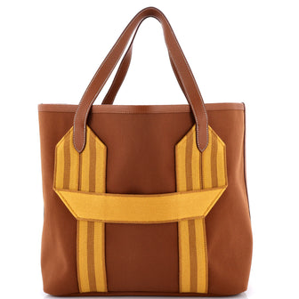 Hermes Pursangle Tote Canvas with Leather