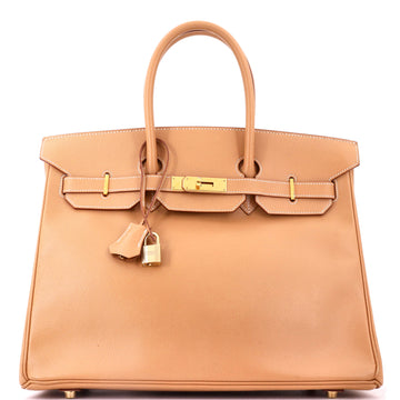 Hermes Birkin Handbag Brown Courchevel with Gold Hardware 35