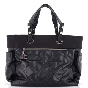 Chanel Biarritz Pocket Tote Quilted Coated Canvas Large