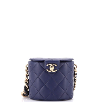 Chanel Resin Elegant Chain Tubular Vanity Case Quilted Lambskin Small