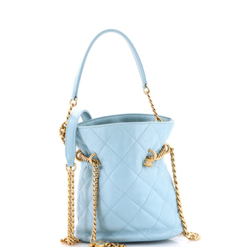 Chanel Pending CC Drawstring Bucket Bag Quilted Lambskin Small