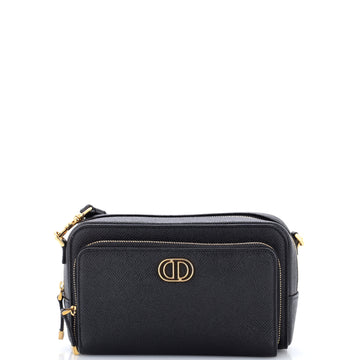 Christian Dior Caro Double Pouch Crossbody Bag Leather