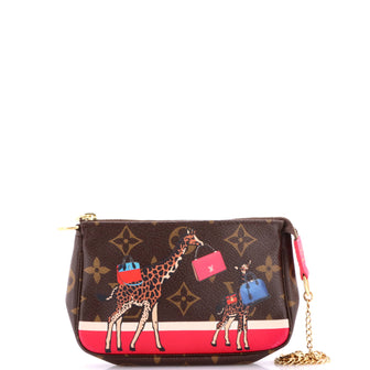 Louis Vuitton Pochette Accessoires Limited Edition Christmas Animation Monogram Canvas Mini