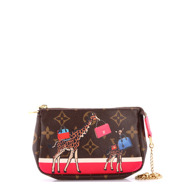 Louis Vuitton Pochette Accessoires Limited Edition Christmas Animation Monogram Canvas Mini