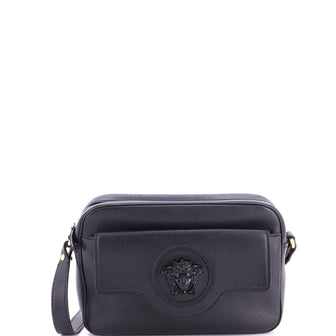 Versace La Medusa Flap Pocket Camera Bag Leather Small