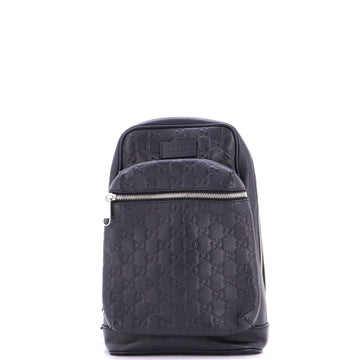 Gucci Signature Slim Crossbody Bag Guccissima Leather Small