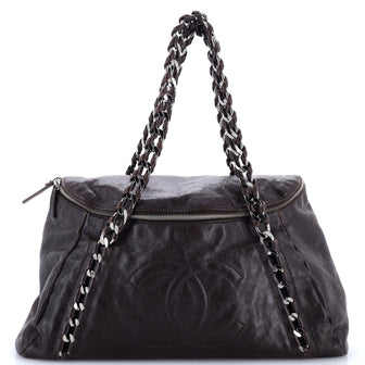 Chanel Modern Chain Zip Around Satchel Caviar Large
