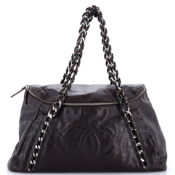 Chanel Modern Chain Zip Around Satchel Caviar Large