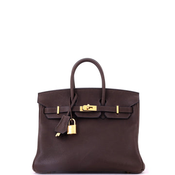 Hermes Birkin Handbag Brown Barenia Faubourg with Gold Hardware 25