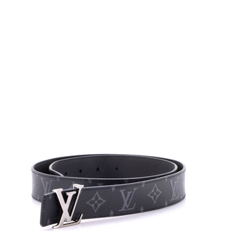 Louis Vuitton LV Initiales Reversible Belt Monogram Eclipse Canvas and Leather Thin