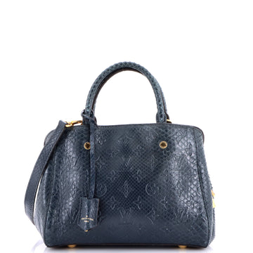 Louis Vuitton Montaigne Handbag Monogram Embossed Python BB
