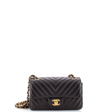 Chanel Classic Single Flap Bag Chevron Lambskin Mini