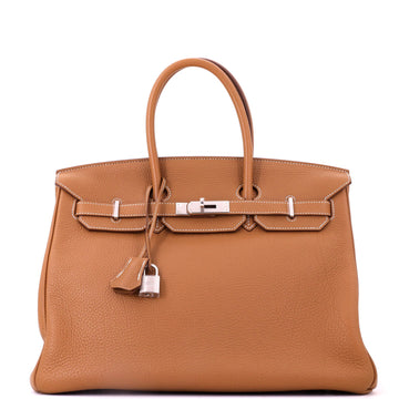 Hermes Birkin Handbag Brown Togo with Palladium Hardware 35