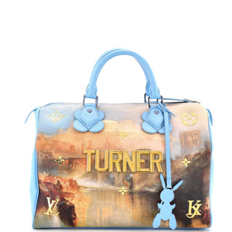 Louis Vuitton Speedy Handbag Limited Edition Jeff Koons Turner Print Canvas 30