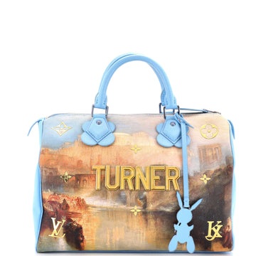 Louis Vuitton Speedy Handbag Limited Edition Jeff Koons Turner Print Canvas 30