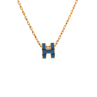 Hermes Pop H Pendant Chain Necklace Metal and Enamel Mini