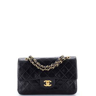 Chanel Vintage Classic Double Flap Bag Quilted Lambskin Small