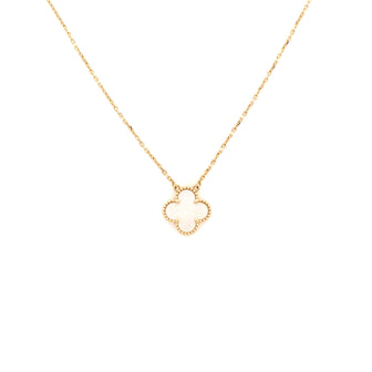 Van Cleef & Arpels Vintage Alhambra Pendant Necklace 18K Yellow Gold and Mother of Pearl
