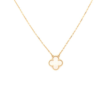 Van Cleef & Arpels Vintage Alhambra Pendant Necklace 18K Yellow Gold and Mother of Pearl