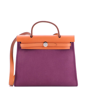 Hermes Herbag Zip Leather and Toile 31