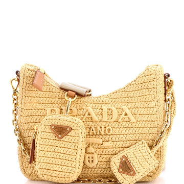 Prada Re-Edition 2000 Shoulder Bag Raffia Mini