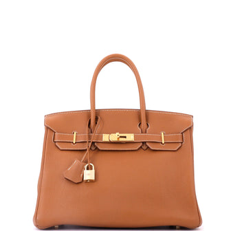 Hermes Birkin Handbag Brown Togo with Gold Hardware 30