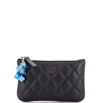 Chanel Charms Classic O Case Pouch Quilted Lambskin Mini